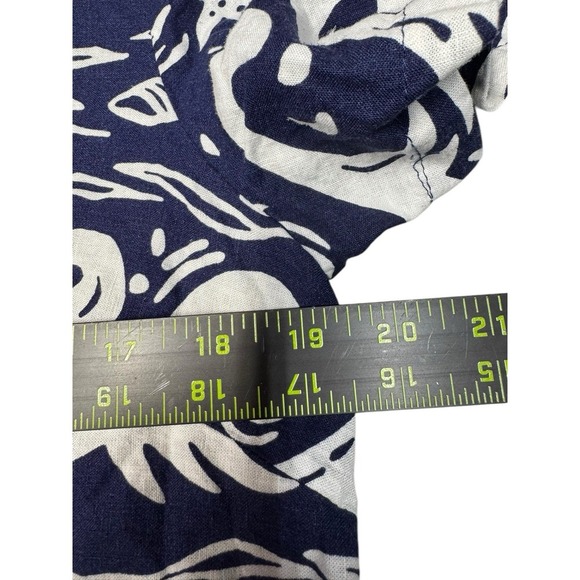 C&C California Hawaiian Button Up Shirt & Short Set Linen Blend Womens Medium - Picture 11 of 13